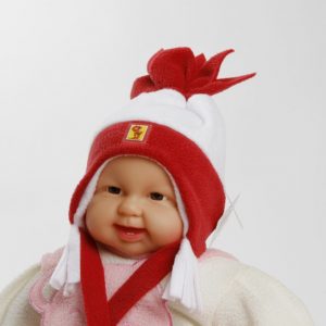 Wintermütze "Sternchen" rot/weiß Gr. 46/48