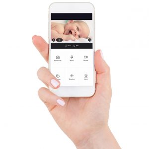 ALECTO Smartbaby10 wlan-Babyphone mit Kamera SMARTBABY10BK WLAN-Babyphone, Aufsatz für die Kamera, Halterung für die Wandmontage, Handbuch NL / EN / DE / FR, Universal-Handbuch
