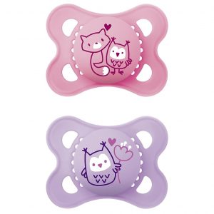 MAM Schnuller Original Pure Silikon girl 'Fuchs / Eule' 2er Set 2er Set